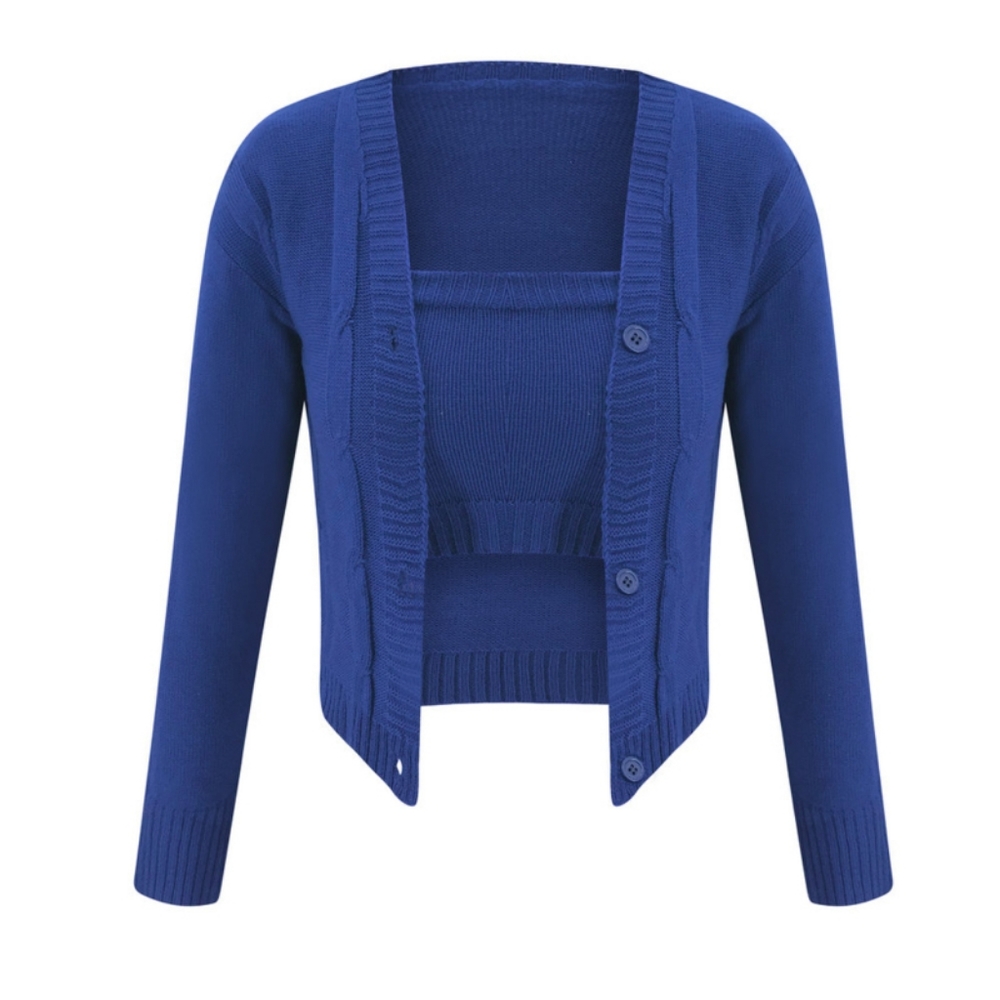 Blue 3-piece Cardigan Set - Picture 8 of 8